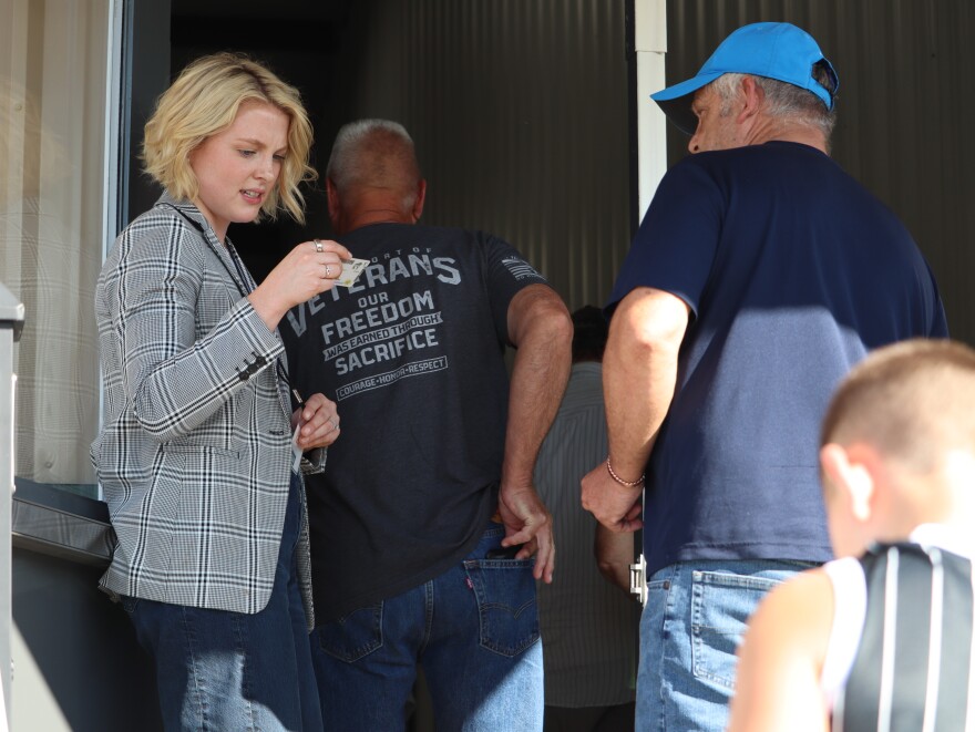 Before Carroll County residents could head into an informational meeting about the planned hyperscale data center on Greens Bottom Road, they had to show IDs proving residency. Non-resident journalists were not allowed inside.