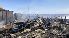 Fire damage at the Akiuk Memorial School campus in Kasigluk, Alaska on May 27, 2022.