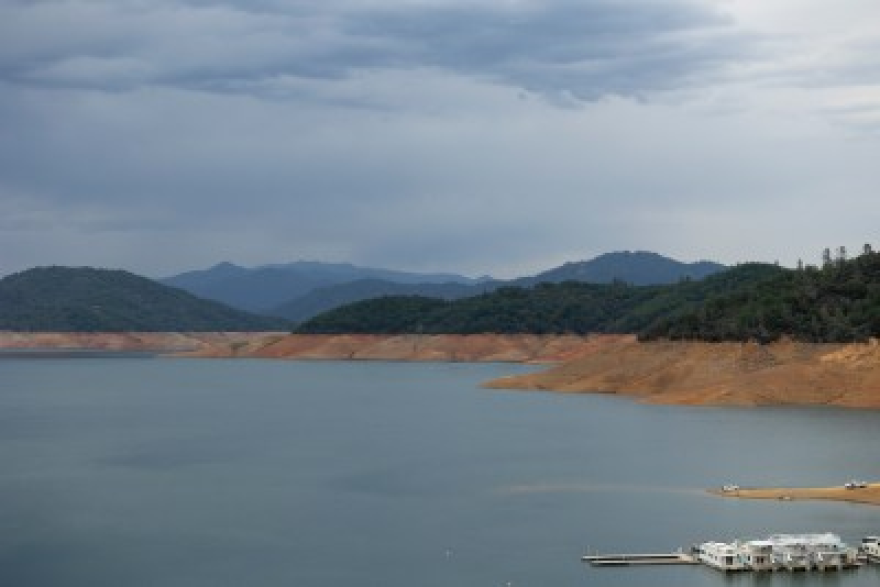 Low water levels at Shasta Lake on April 25, 2022.