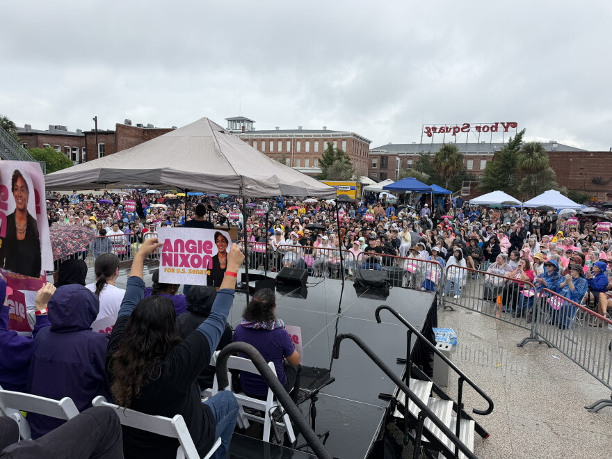 Crowd of people outside