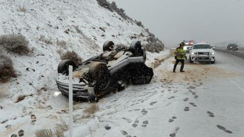 North Summit Fire District responded to a crash on Interstate 80 on Thursday, Feb. 12 after winter weather rolled into the area.