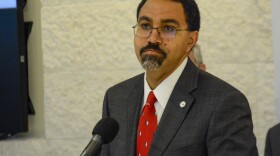 SUNY Chancellor John King speaks to reporters on Jan. 26, 2023, at Stony Brook University on Long Island.