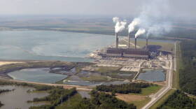 Coal ash ponds at a Duke Energy plant in southwest Indiana.