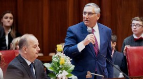FILE: Former CT Senate Minority Leader Len Fasano speaks during opening day ceremonies of the Senate Republican Caucus at the CT State Capitol Hartford, Connecticut January 9, 2019.