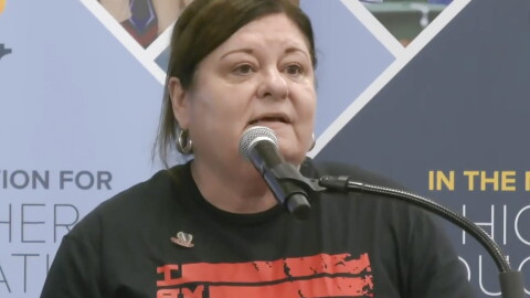 Maria Lara, Florida state deputy director for the League of United Latin American Citizens, spoke in opposition to the rule change barring undocumented immigrants from Florida universities.