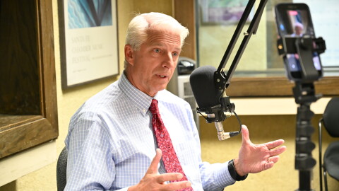 Republican nominee for state superintendent, Robert Franklin, speaks with Beth Wallis at Public Radio Tulsa.