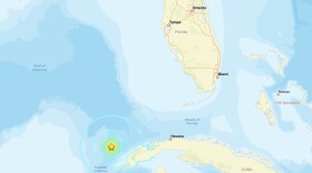 A United States Geological Survey map showed the epicenter of a 6.1 earthquake was about 64 miles west of Cuba in the Gulf.