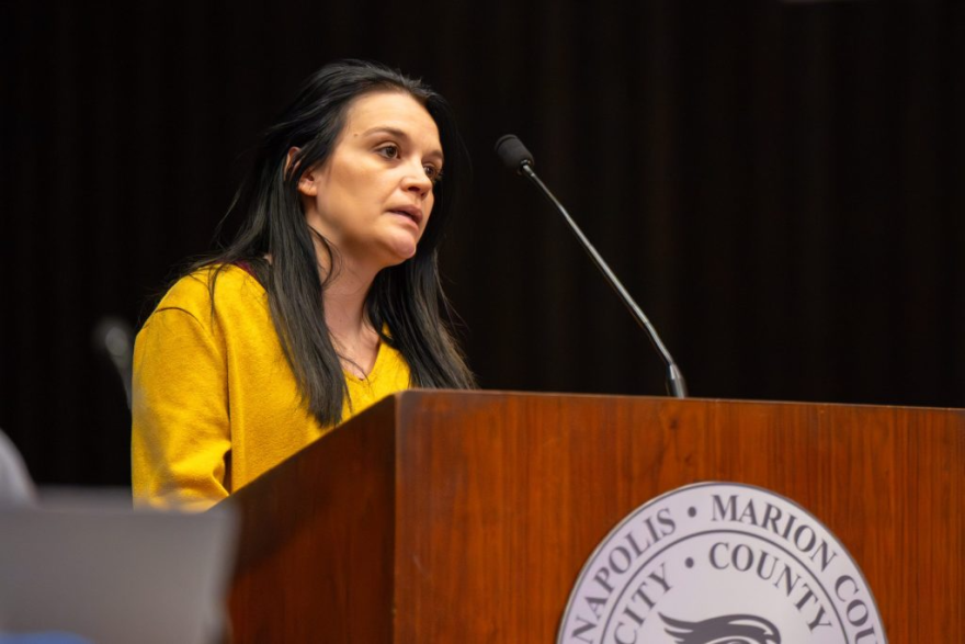 Melonie Gluth speaks about their experiences in a city-run emergency shelter last winter.