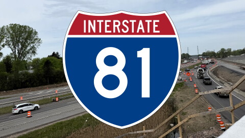 Graphic to indicate construction on Interstate 81 in Syracuse.