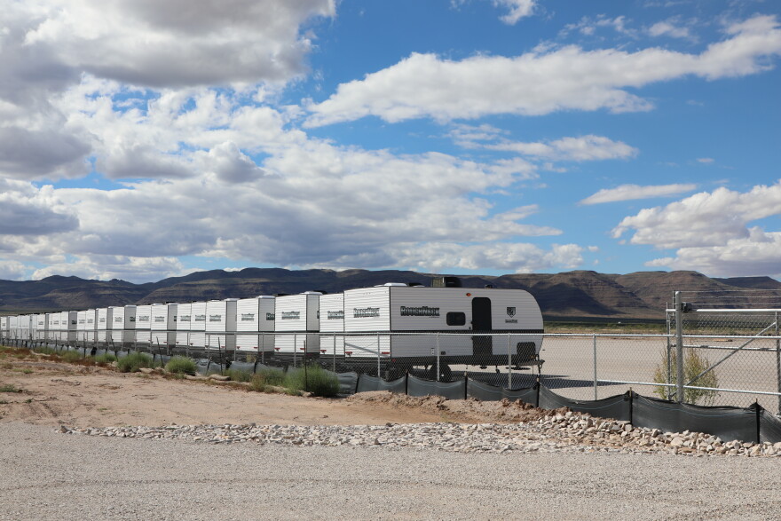 RV’s lined up at the Lobo man camp operated by Barnard Construction in early October.