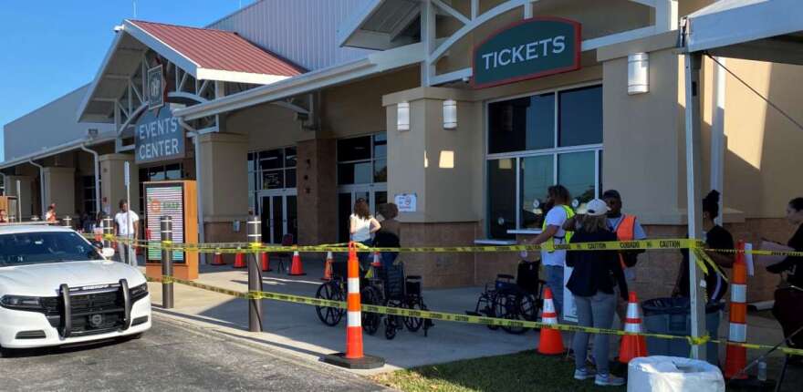 The D-SNAP site in Osceola County is at Heritage Park in Kissimmee. It will be closed Saturday but open up again on Sunday. Photo: Joe Byrnes, WMFE News