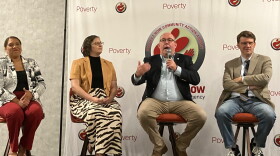 Participants in the Project NOW Housing Summit Thursday, Aug. 20, included (L-R) Cecelia Bailey of QC Open Network, Kelly Thompson of QC Community Foundation, Davenport Mayor Jason Gordon and Downtown Davenport Partnership head Kyle Carter.