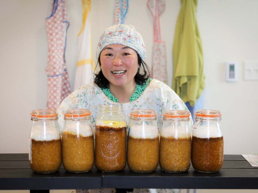 Tomie Sasaki-Hesselink makes micro-batch miso in her Cedar Falls kitchen and has sold the product locally since 2020.