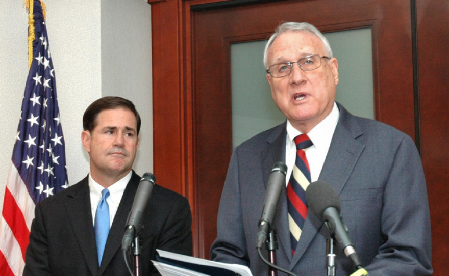 Arizona Gov. Doug Ducey (left) and Sen. Jon Kyl 