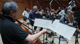 The recording session of 'Shorthand' by Anna Clyne