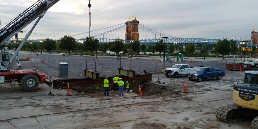 Site testing for the new music venue at The Banks. 
