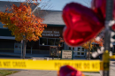 Makeshift memorial in front of Silver Rail Elementary School in Bend, Ore., on Oct. 16, 2026.