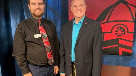 Tyson Koenig (L) and host Dan Woods