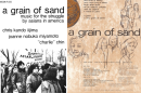 The cover of "A grain of Sand" album liner notes with a photograph by Bob Hsiang of a 1972 anti-war demonstration at Cornell University (L) and the album cover of "A Grain of Sand" (R). (Courtesy of Ralph Rinzler/Folklife Archives and Collections of the Smithsonian Center for Folklife and Cultural Heritage)