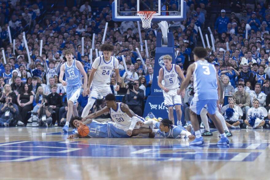 The North Carolina Tar Heels beat the Kentucky Wildcats 67-64 during a game at Rupp Arena in Lexington, Ky., on Tuesday, Dec. 2, 2025.