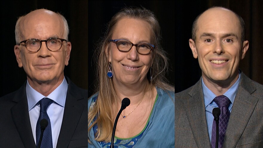 The Democratic candidates for the U.S. Senate include, from left, Rep. Peter Welch, Warren physician Dr. Niki Thran, and Brattleboro activist Isaac Evans-Frantz