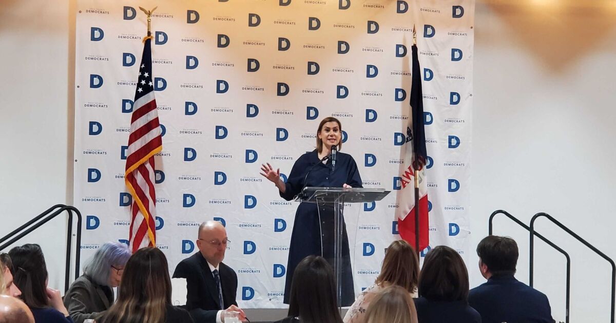 Michigan Sen. Elissa Slotkin visits Iowa, pushes support for Democrats ahead of midterms