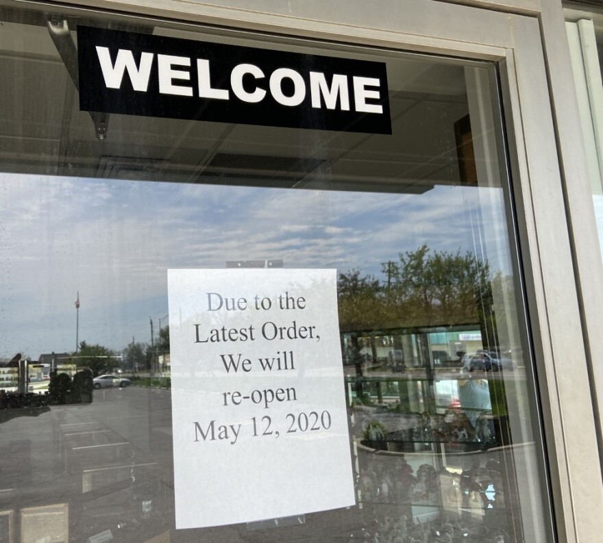 A closed sign on a store in Westerville