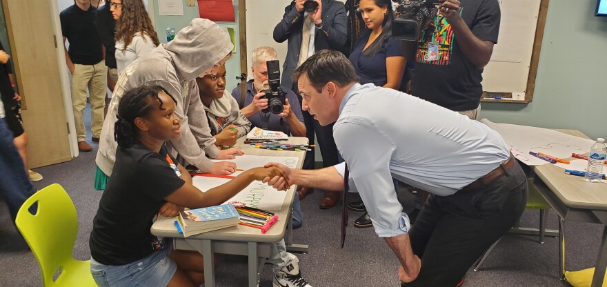 Attorney General Jeff Jackson visits the Dream Center Academy in Gastonia and meets with students and teachers.