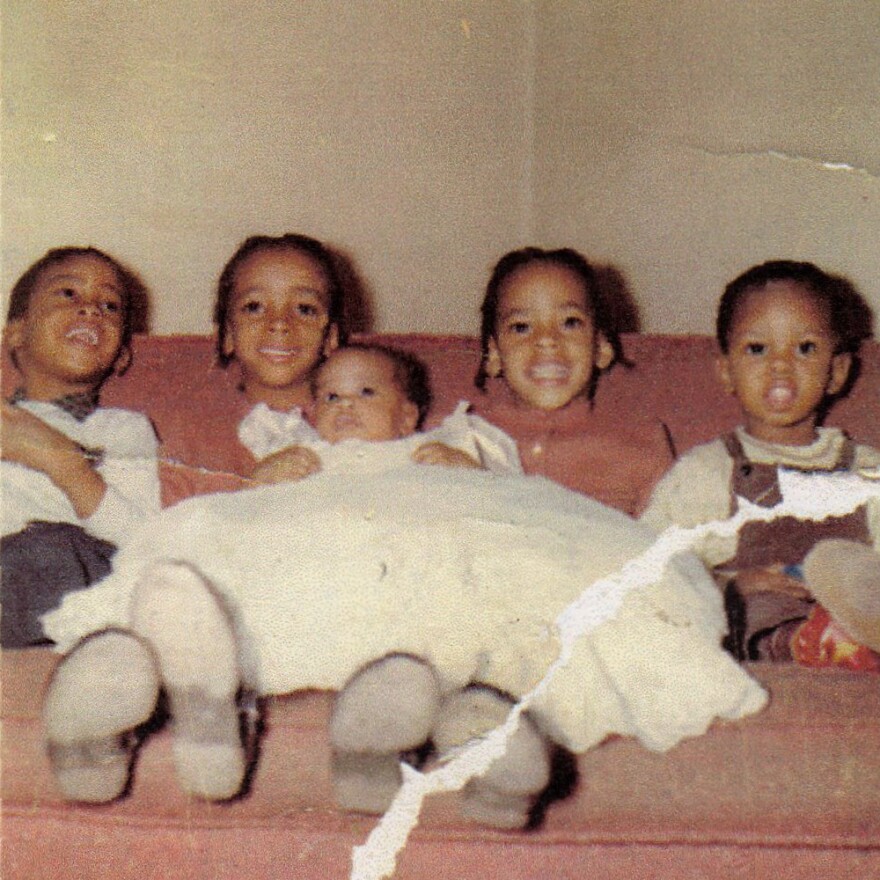 Francine Anderson (second from the right) and her siblings shortly after the night when her father's car ran out of gas and they had to stop at a white's-only gas station.