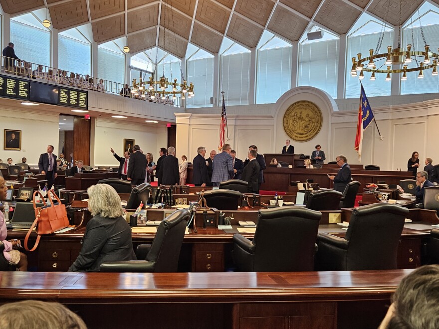 The N.C. Senate chamber in the Legislative Building in Raleigh.