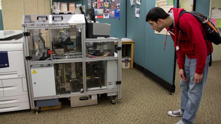 Writers can publish their own books using the Espresso Book Machine at the MSU Library.