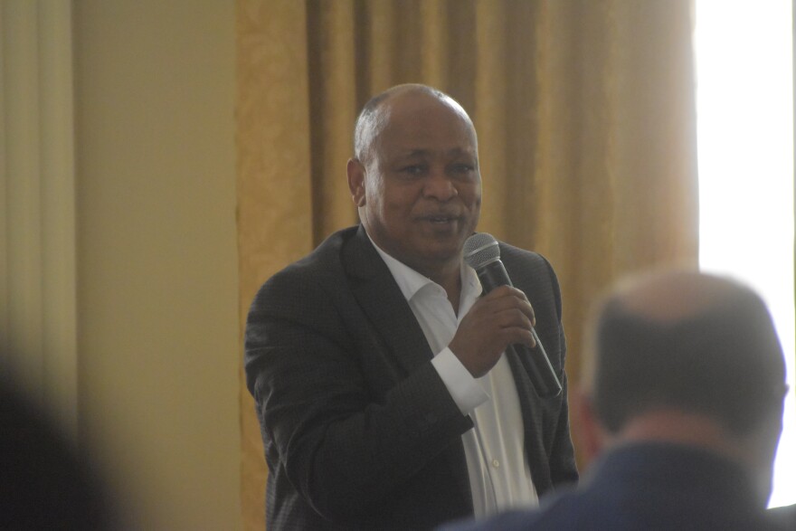 Illinois Secretary of Transportation Omer Osman speaks at the Illinois News Broadcasters Association's spring convention at the Pere Marquette Hotel in Peoria on Saturday, May 7, 2022.