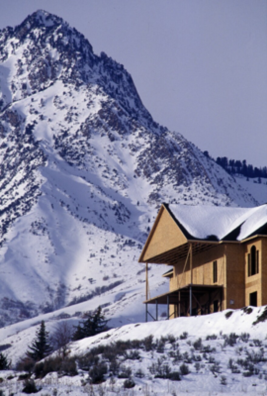 A new luxury home below Strawberry Peak in Utah's Wasatch Mountains.