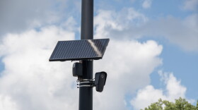 A Flock camera keeps watch over the traffic on Goshen Road in Fort Wayne on Aug. 27, 2026.