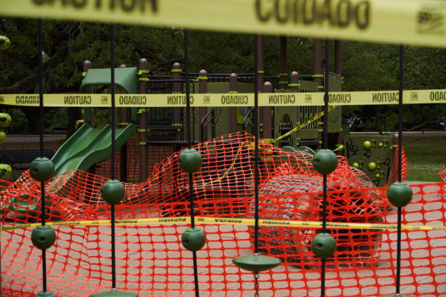 A closed playground in New Orleans amid the coronavirus pandemic. 