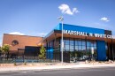 The new Marshall N. White Community Center sits in the same spot on 28th Street in Ogden as the old building, May 20, 2026.