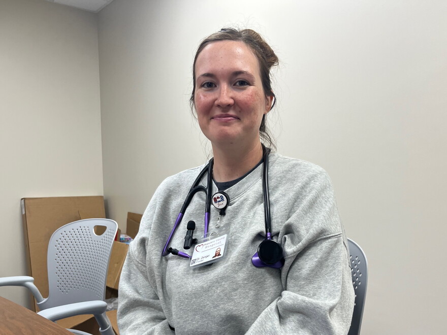 Lexia Zenger is a family medicine physician who graduated from Republic County High in 2013. She returned to the town after completing her residency in Lincoln, Nebraska, last year. She says the $10,000 incentive helped convince her and her husband to move.