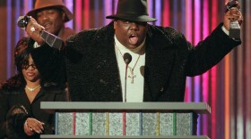 On Dec. 6, 1995, The Notorious B.I.G. wins best rap artist and rap single of the year during the annual Billboard Music Awards in New York. (Mark Lennihan/AP)