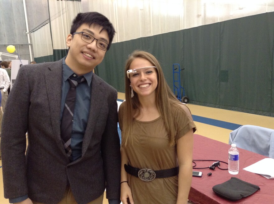 Student inventors Michelle Relin and Haotain Jiang