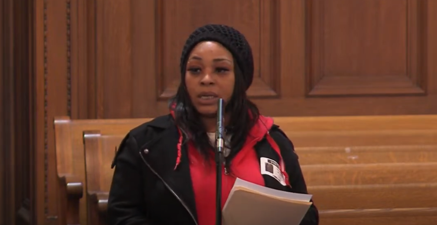 LaTonya Goldsby asks Cleveland City Council to reconsider proposed cuts to the Community Police Commission in 2023 budget.