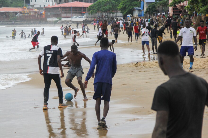 Everybody who's anybody is at the beach in Freetown on Sundays. "Just stand here and you can see all sorts all sorts of human beings, you know people from everywhere, every walk of life," says Abdul Rahman Swaray, a local professor. "Everybody I can tell you, even parliamentarians, members of parliament, all of them are here."