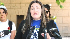 Alejandra Gomez, executive director of LUCHA (Living United for Change in Arizona), said that the fight against HCR 2060, which Republicans say addresses "border security" but opponents say is harsh and does not address immigration smartly, will continue not only in the court but at the ballot box. Gomez spoke in Phoenix on Wednesday, June 5, 2024.