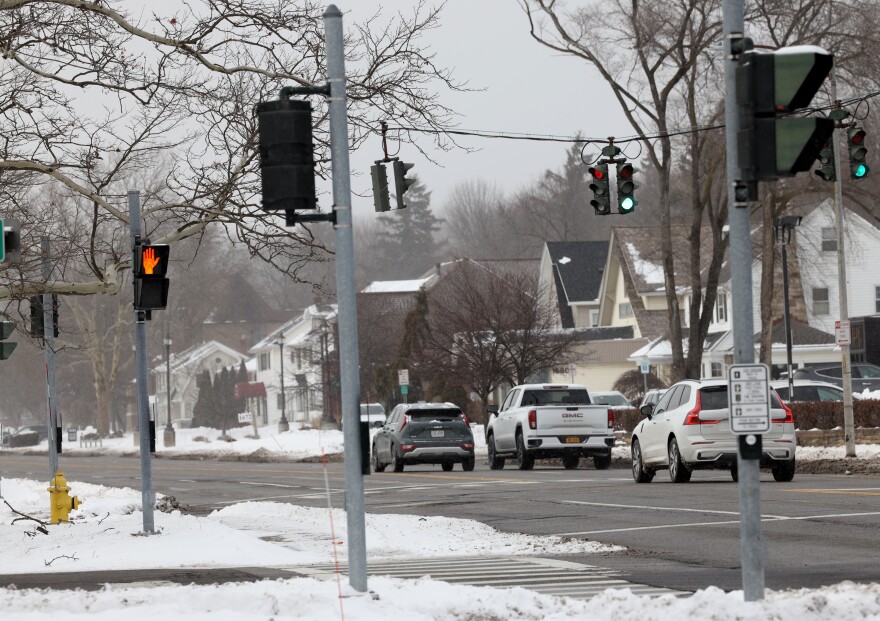 Crosswalks like this one at Glen Ellyn Way and Monroe Avenue have been identified for improvements as part of a state Department of Transportation proposal to resurface and reconfigure a stretch of Monroe.