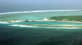 Aerial view of the city of Sansha on an island in the disputed Paracel chain, which China considers part of its territory.