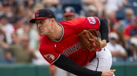 Cleveland Guardians relief pitcher Cade Smith delivers against the Washington Nationals during the ninth inning of a baseball game, Wednesday, May 27, 2026, in Cleveland. 