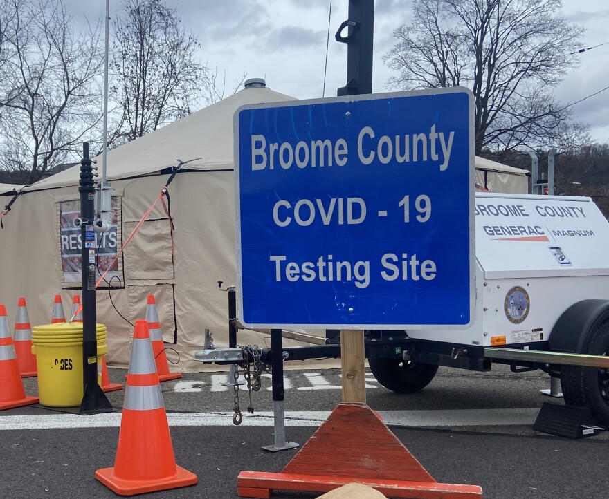 The Broome County Health Department's rapid testing site. (Phoebe Taylor-Vuolo/WSKG)