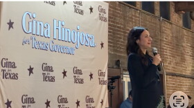 Democratic candidate for governor of Texas Gina Hinojosa speaks to a crowd during her last campaign stop in El Paso days before the November 3rd midterm elections.