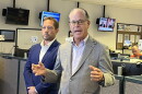 Gov. Mike Braun, right, and Indiana Department of Homeland Security Director Jonathan Whitham update reporters on state and federal disaster response.