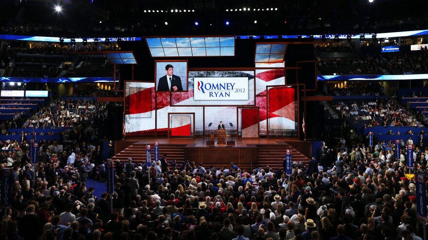 The scene inside the Tampa Bay Times Forum during the GOP convention Wednesday night.
