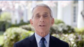 Dr. Anthony Fauci speaks in a video promoted on the CDC app, in an effort to reach younger people about the seriousness of COVID-19.